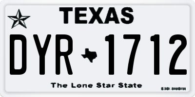 TX license plate DYR1712