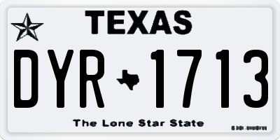 TX license plate DYR1713