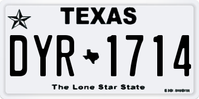 TX license plate DYR1714