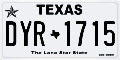 TX license plate DYR1715