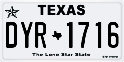 TX license plate DYR1716