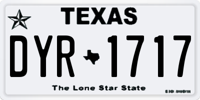 TX license plate DYR1717