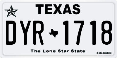 TX license plate DYR1718