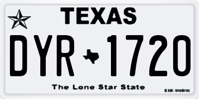 TX license plate DYR1720