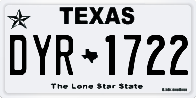 TX license plate DYR1722