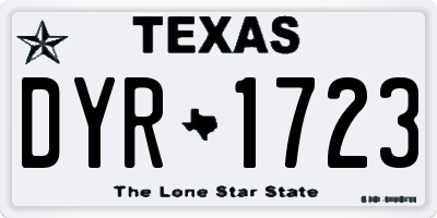 TX license plate DYR1723