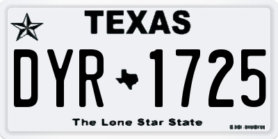 TX license plate DYR1725