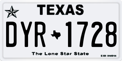 TX license plate DYR1728