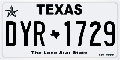 TX license plate DYR1729