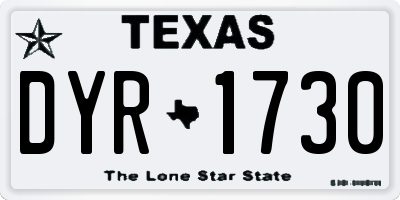 TX license plate DYR1730