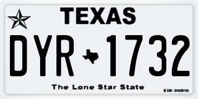 TX license plate DYR1732