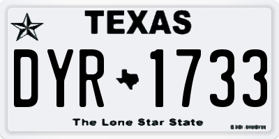 TX license plate DYR1733