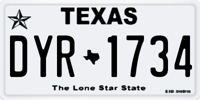 TX license plate DYR1734