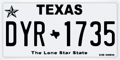 TX license plate DYR1735