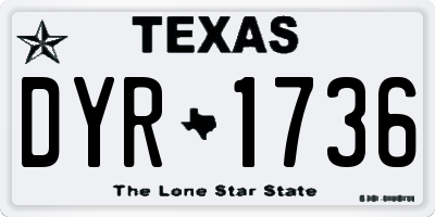 TX license plate DYR1736