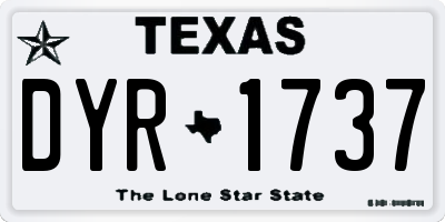 TX license plate DYR1737