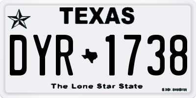 TX license plate DYR1738