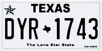 TX license plate DYR1743