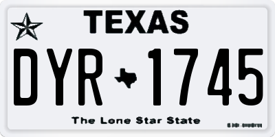 TX license plate DYR1745