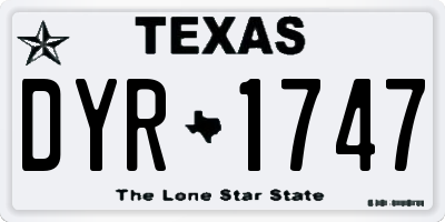 TX license plate DYR1747