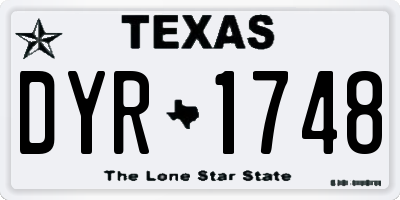 TX license plate DYR1748