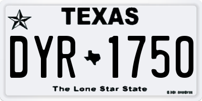 TX license plate DYR1750