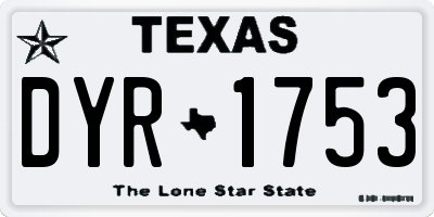 TX license plate DYR1753