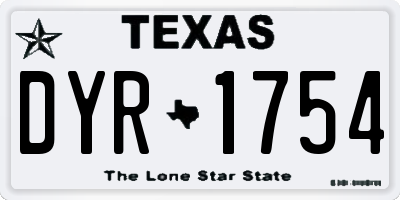 TX license plate DYR1754