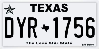 TX license plate DYR1756