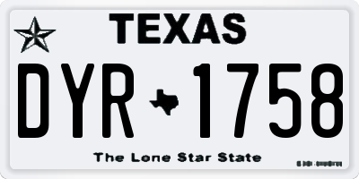 TX license plate DYR1758