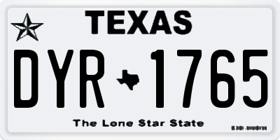 TX license plate DYR1765