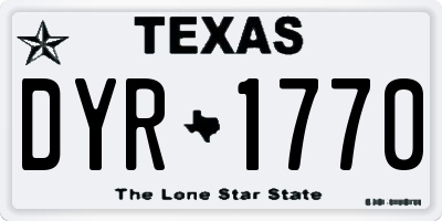 TX license plate DYR1770