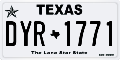 TX license plate DYR1771