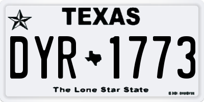 TX license plate DYR1773