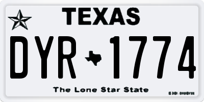 TX license plate DYR1774