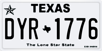 TX license plate DYR1776
