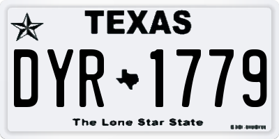 TX license plate DYR1779