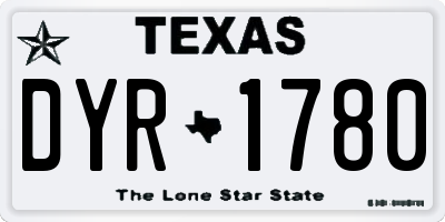 TX license plate DYR1780