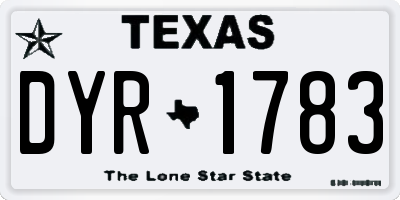 TX license plate DYR1783