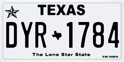 TX license plate DYR1784