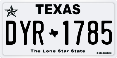 TX license plate DYR1785