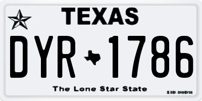 TX license plate DYR1786