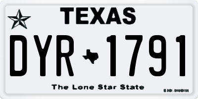 TX license plate DYR1791