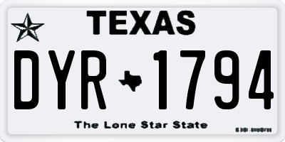 TX license plate DYR1794