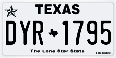 TX license plate DYR1795
