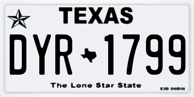 TX license plate DYR1799