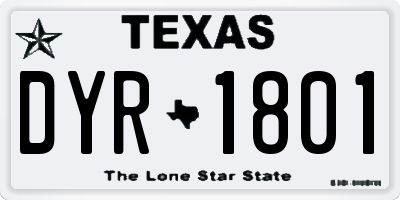 TX license plate DYR1801