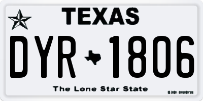 TX license plate DYR1806