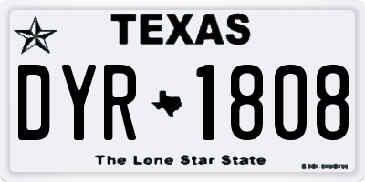 TX license plate DYR1808