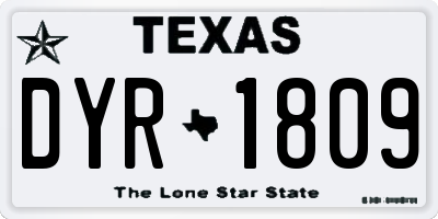 TX license plate DYR1809